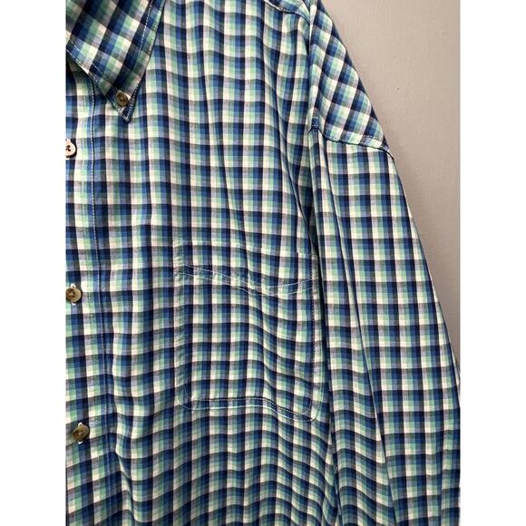 Wrangler Riata Shirt Mens 3X Blue Plaid Long sleeve Button Down Pocket Western - Picture 7 of 7